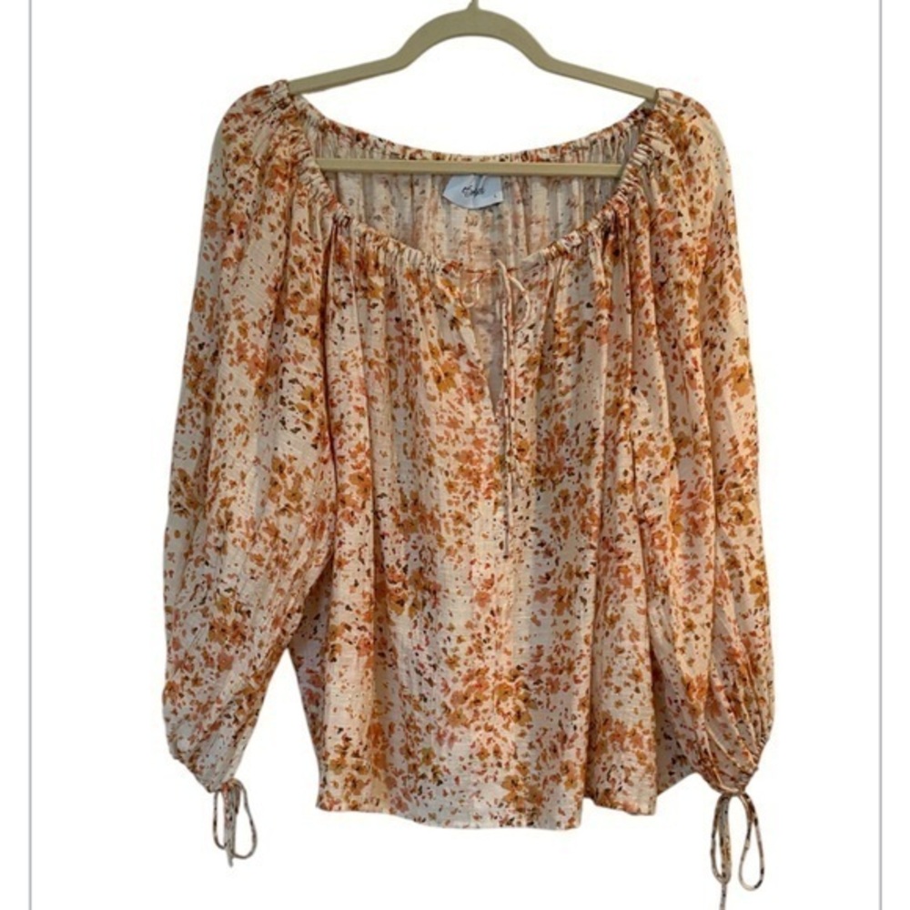 esmaee Golden Hour Off Shoulder Floral Feminine Cottagecore Blouse Size L